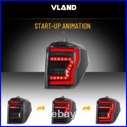 VLAND Smoked Lens LED Tail Lights For Toyota 4Runner 2010-2023 WithSequential Turn