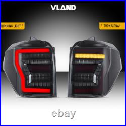 VLAND Smoked Lens LED Tail Lights For Toyota 4Runner 2010-2023 WithSequential Turn