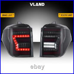VLAND Smoked Lens LED Tail Lights For Toyota 4Runner 2010-2023 WithSequential Turn