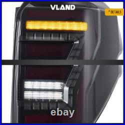 VLAND Smoked Lens LED Tail Lights For Toyota 4Runner 2010-2023 WithSequential Turn