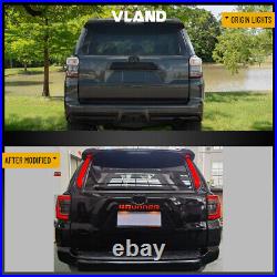 VLAND Smoked Lens LED Tail Lights For Toyota 4Runner 2010-2023 WithSequential Turn