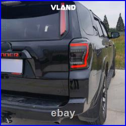 VLAND Smoked Lens LED Tail Lights For Toyota 4Runner 2010-2023 WithSequential Turn