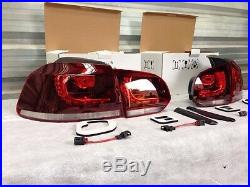 VW Golf GTD GTI R20 Rear Tail Lights Tinted LED SWIPING SEQUENTIAL INDICATOR
