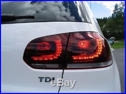 VW Golf MK6 GTI GTD R20 Dark Red R Line LED Tail Rear Lights Lamps Set Pair RHD