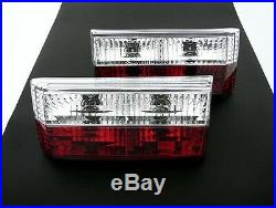 VW Rabbit Golf MK1 1 Cabrio Euro E-Code Red Crystal Clear Tail Lights Rear Lamp