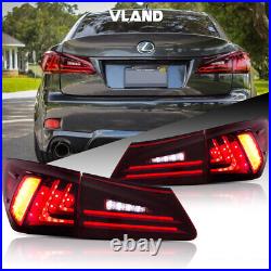 Vland Led Tail Lights for Lexus IS250 IS350 ISF 2006-2013 Red Lens Rear Lamps US