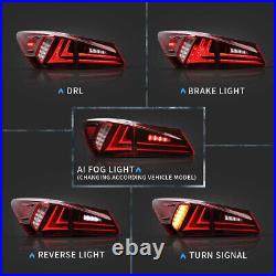 Vland Led Tail Lights for Lexus IS250 IS350 ISF 2006-2013 Red Lens Rear Lamps US