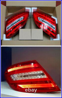 W204 LED Tail Lights Lamp Pair For Mercedes Benz C Class C250 C300 C63 AMG