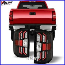 Winjet LED Tail Lights for 2014-2018 Chevrolet Silverado Black Housing Clear Len