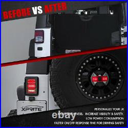 Xprite CREE LED Tail Lights Smoked Lens Reverse Turn for 07-18 Jeep Wrangler JK