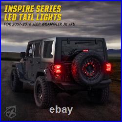 Xprite Clear LED Tail Lights with Rear Brake Turn For 2007-2018 Jeep Wrangler JK