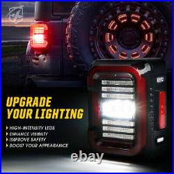 Xprite Clear LED Tail Lights with Rear Brake Turn For 2007-2018 Jeep Wrangler JK